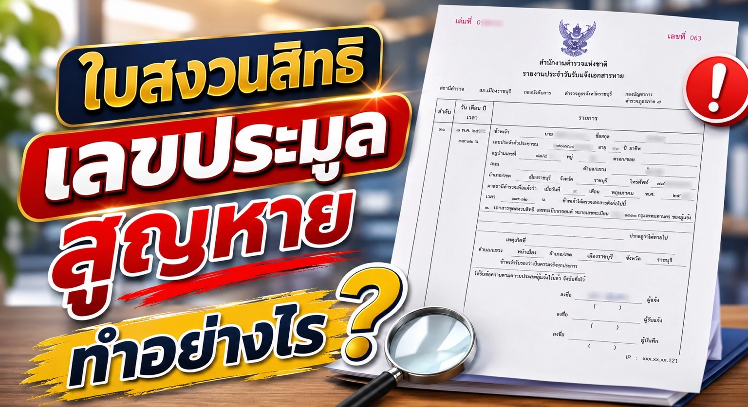 ชุดสงวนทะเบียนหาย วิธีโอนทะเบียนประมูลและทะเบียนรถสวยอย่างถูกต้อง
